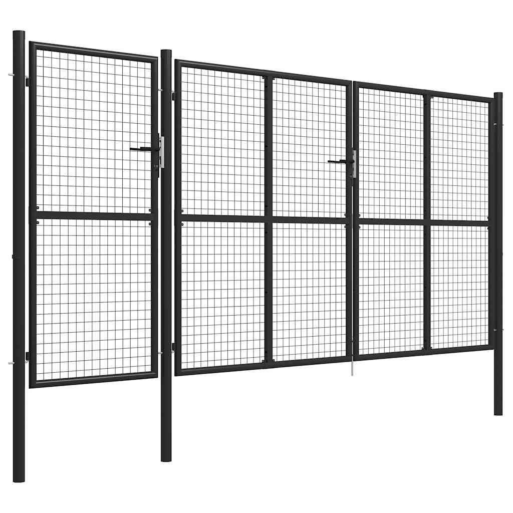 Portão de jardim 400x150 cm aço antracite