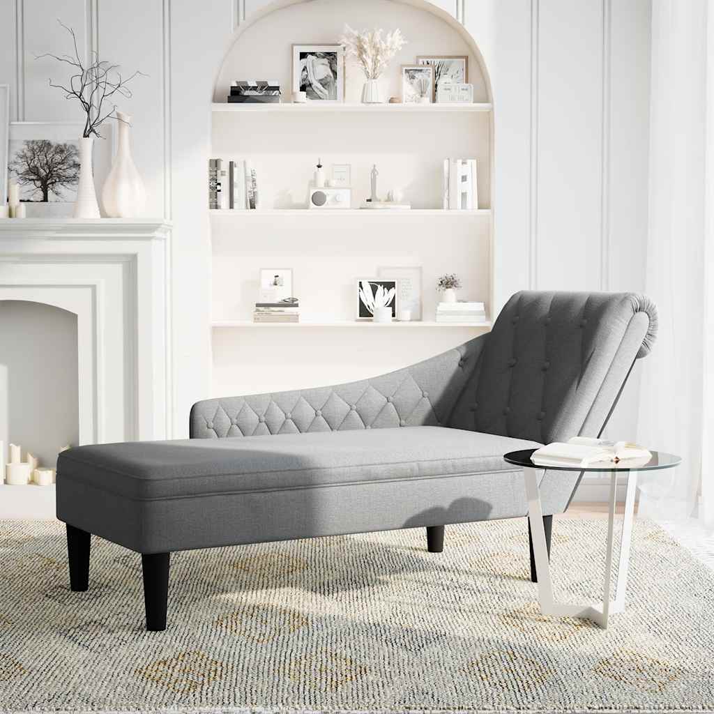 Chaise lounge c/ almofada/apoio de braços direito tecido