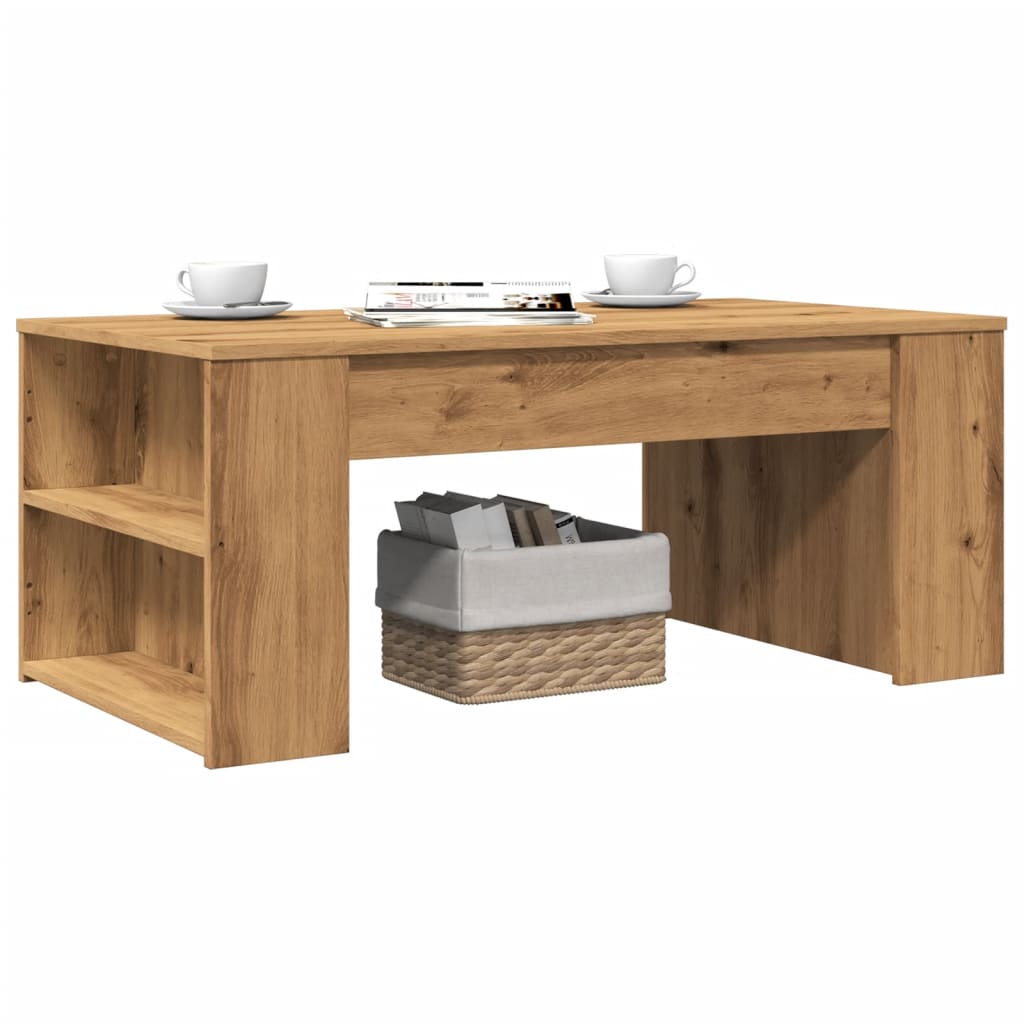 Mesa centro 102x55x42cm derivados de madeira carvalho artisiano