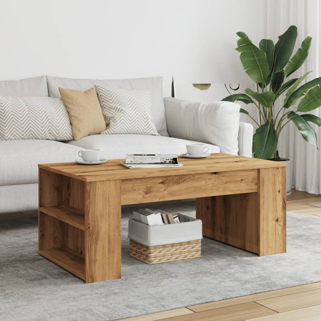 Mesa centro 102x55x42cm derivados de madeira carvalho artisiano