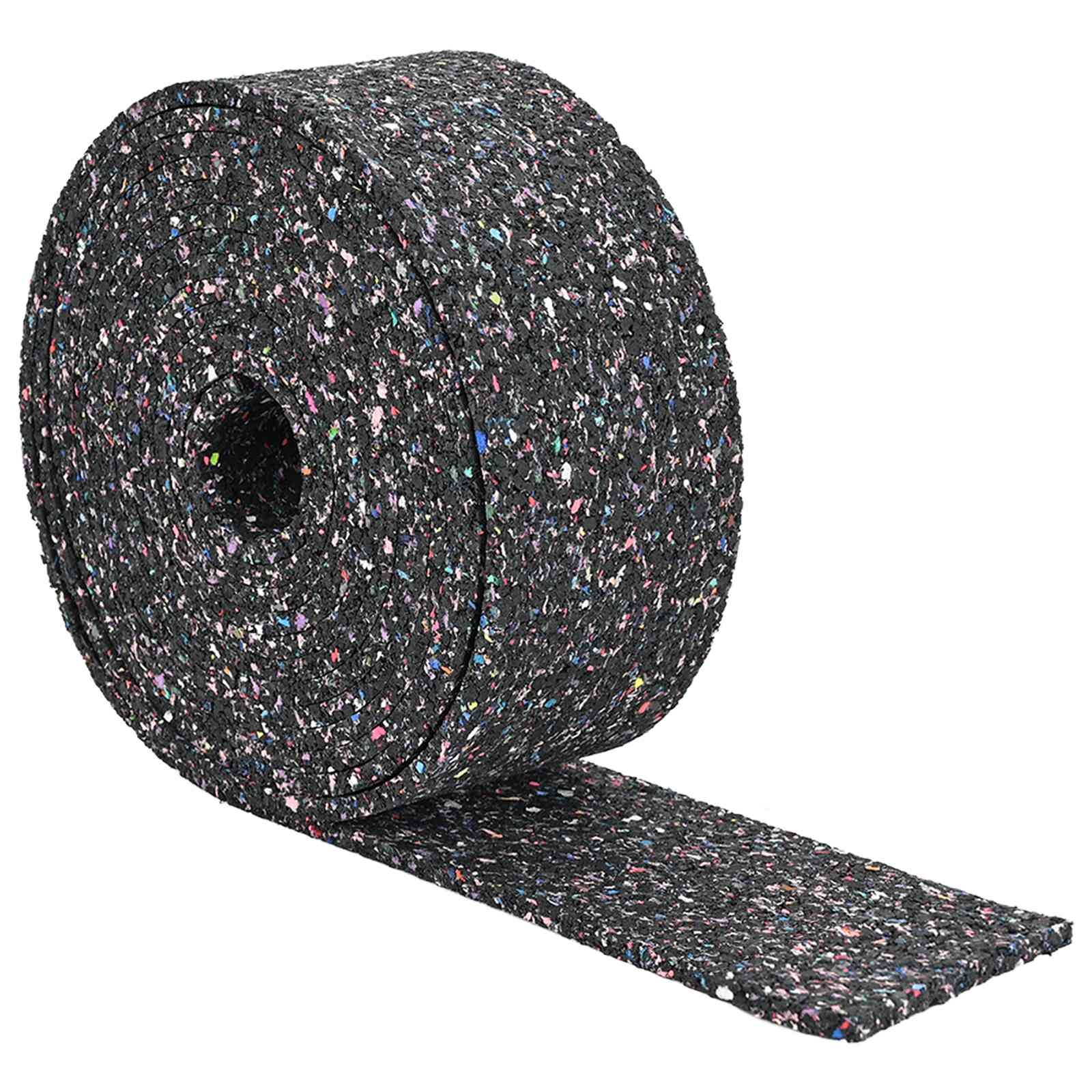 Rolo de granulado de borracha preto 200 x 12 x 0,6 cm borracha