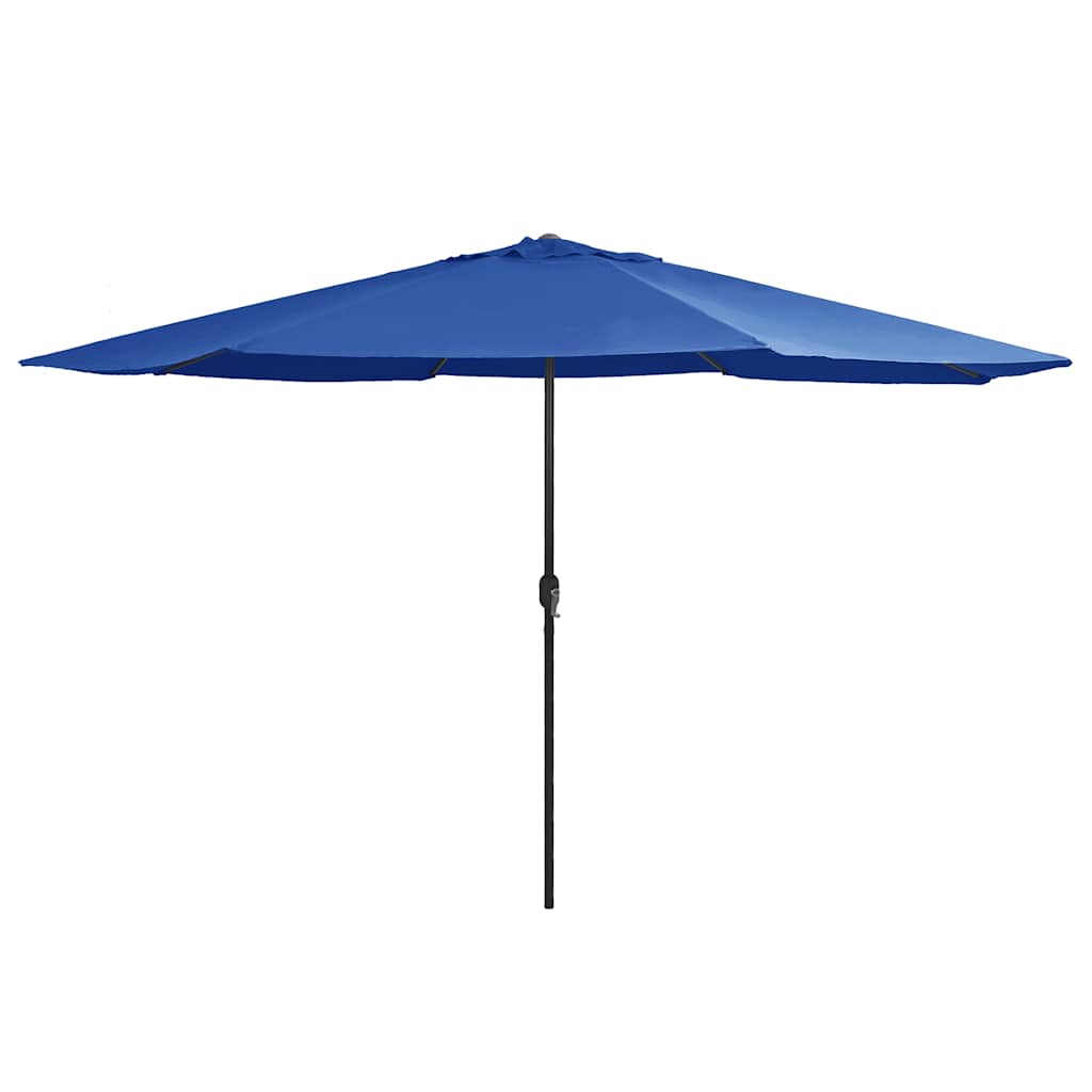 Guarda-sol de jardim com poste de metal 390 cm azul-ciano