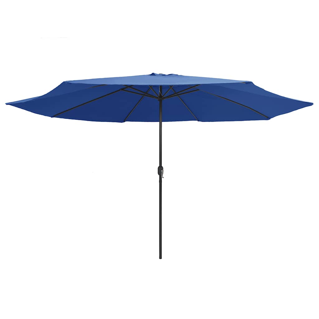 Guarda-sol de jardim com poste de metal 390 cm azul-ciano