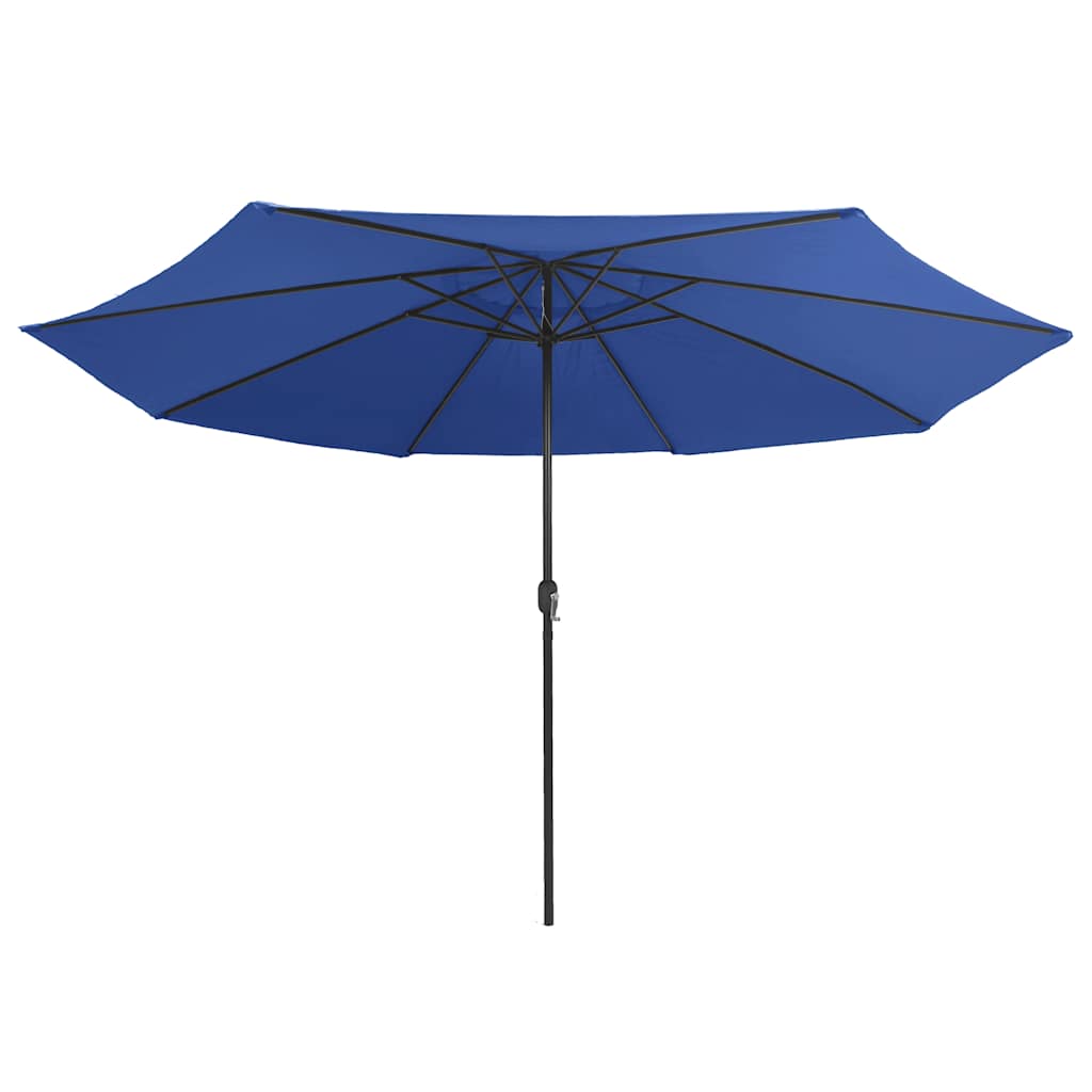 Guarda-sol de jardim com poste de metal 390 cm azul-ciano