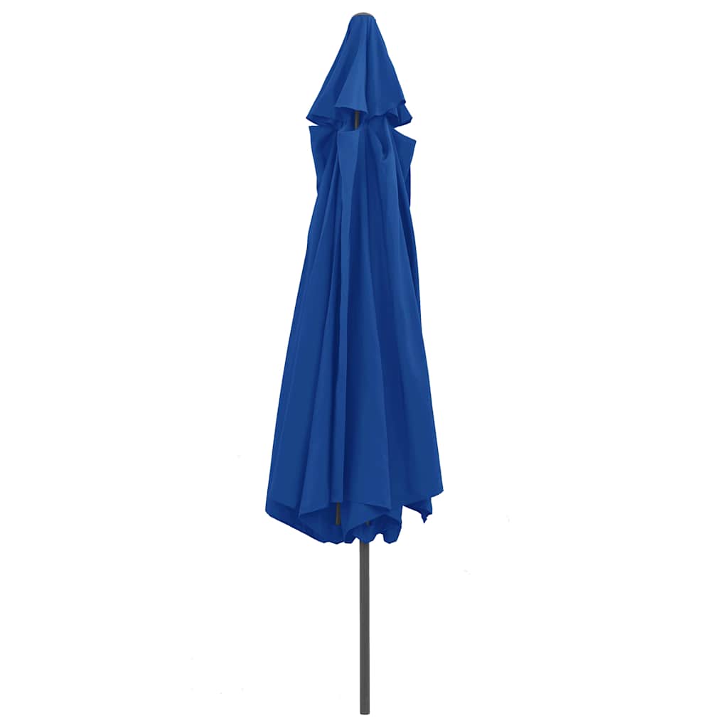 Guarda-sol de jardim com poste de metal 390 cm azul-ciano