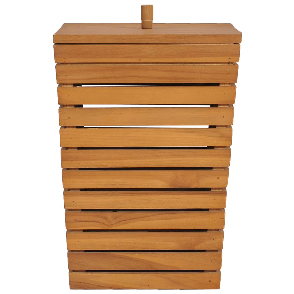 Cesto para roupa suja 30x30x45 cm madeira de teca maciça