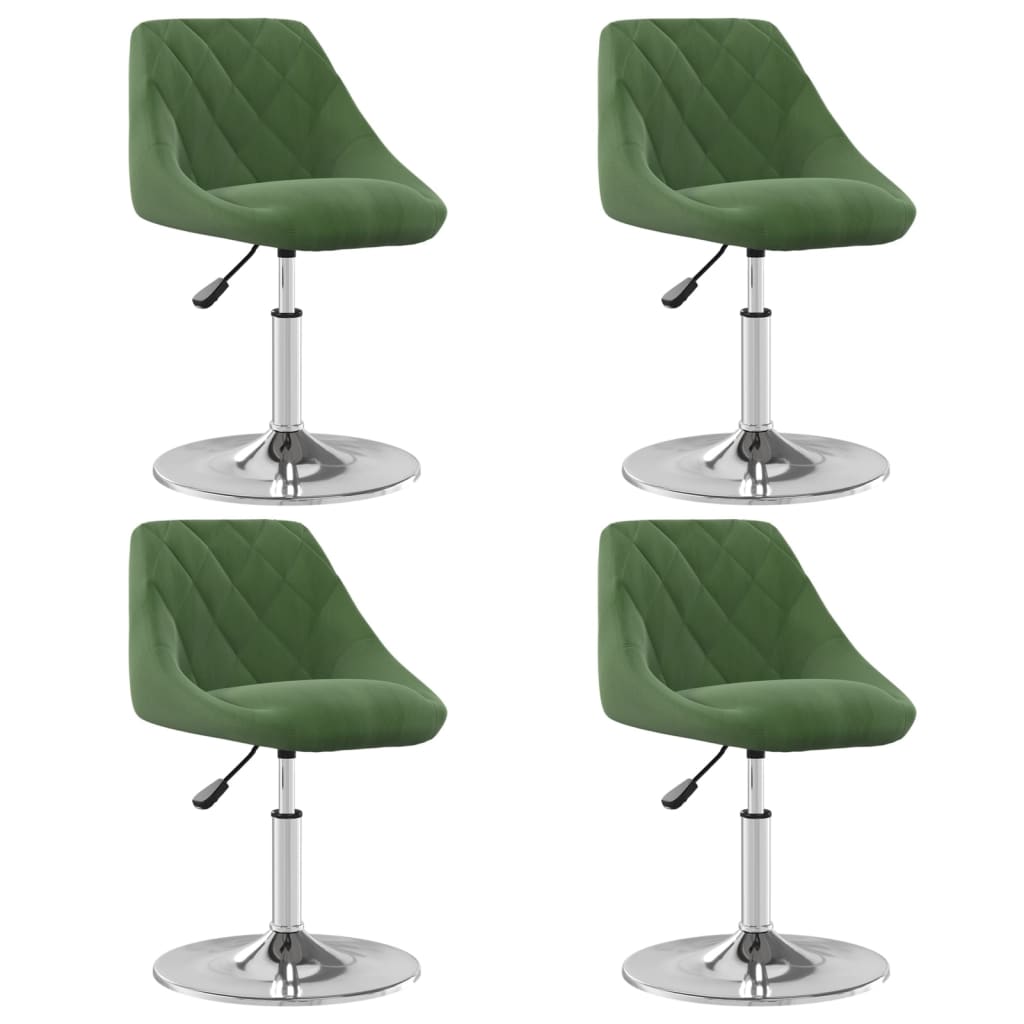 Cadeiras de jantar giratórias 4 pcs veludo verde-escuro