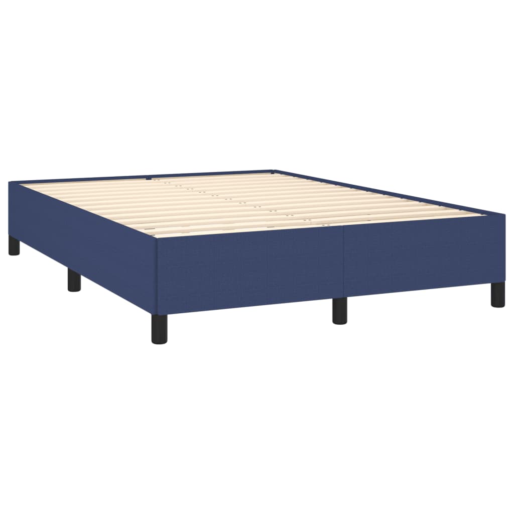 Estrutura de cama sem colchão 140x200 cm tecido azul