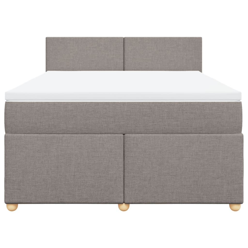 Cama com molas/colchão 140x190 cm tecido castanho-acinzentado