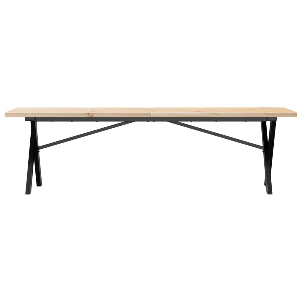 Mesa de centro estrutura em x 160x40x45,5cm pinho/aço