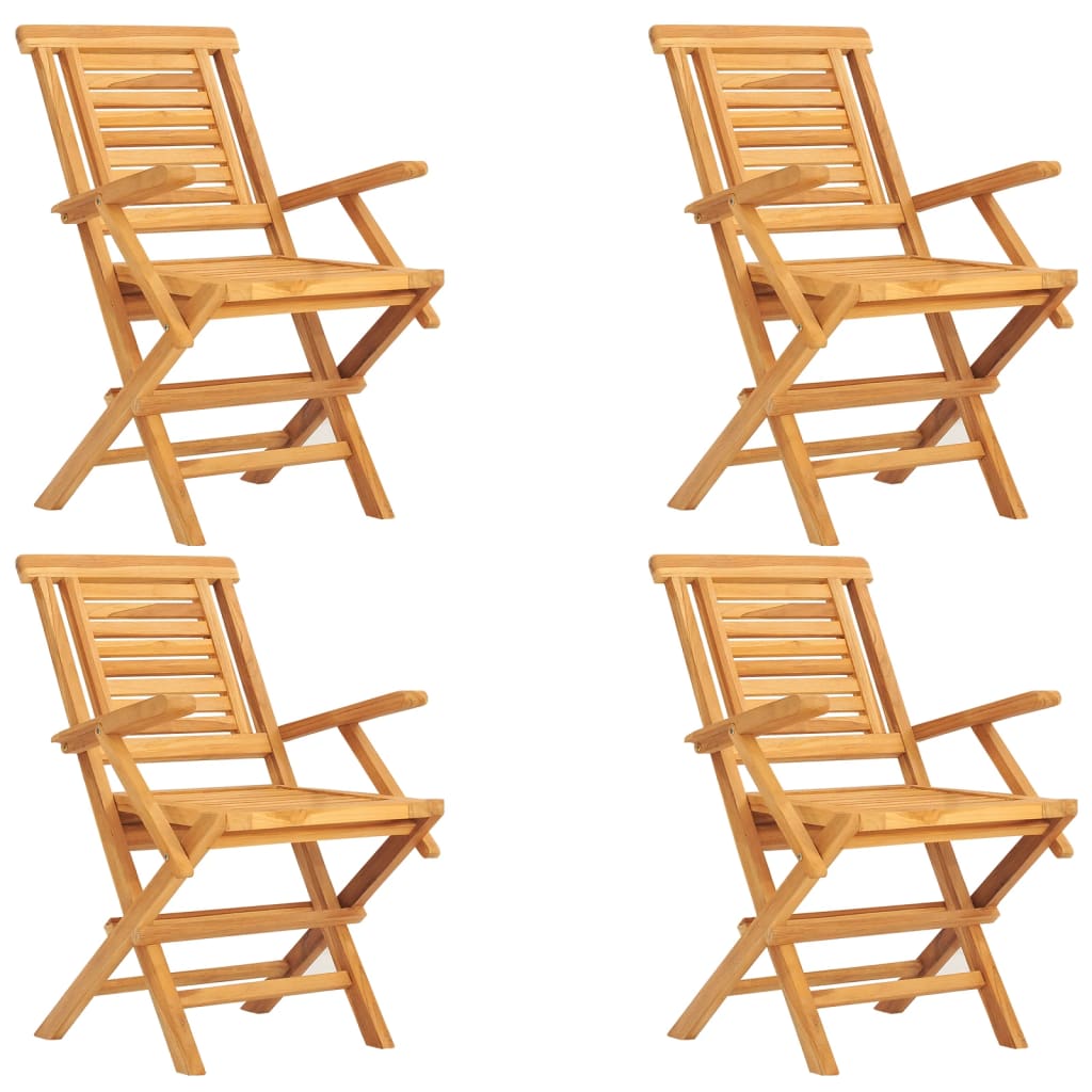 5 Pcs conjunto de jantar p/ jardim madeira de teca maciça
