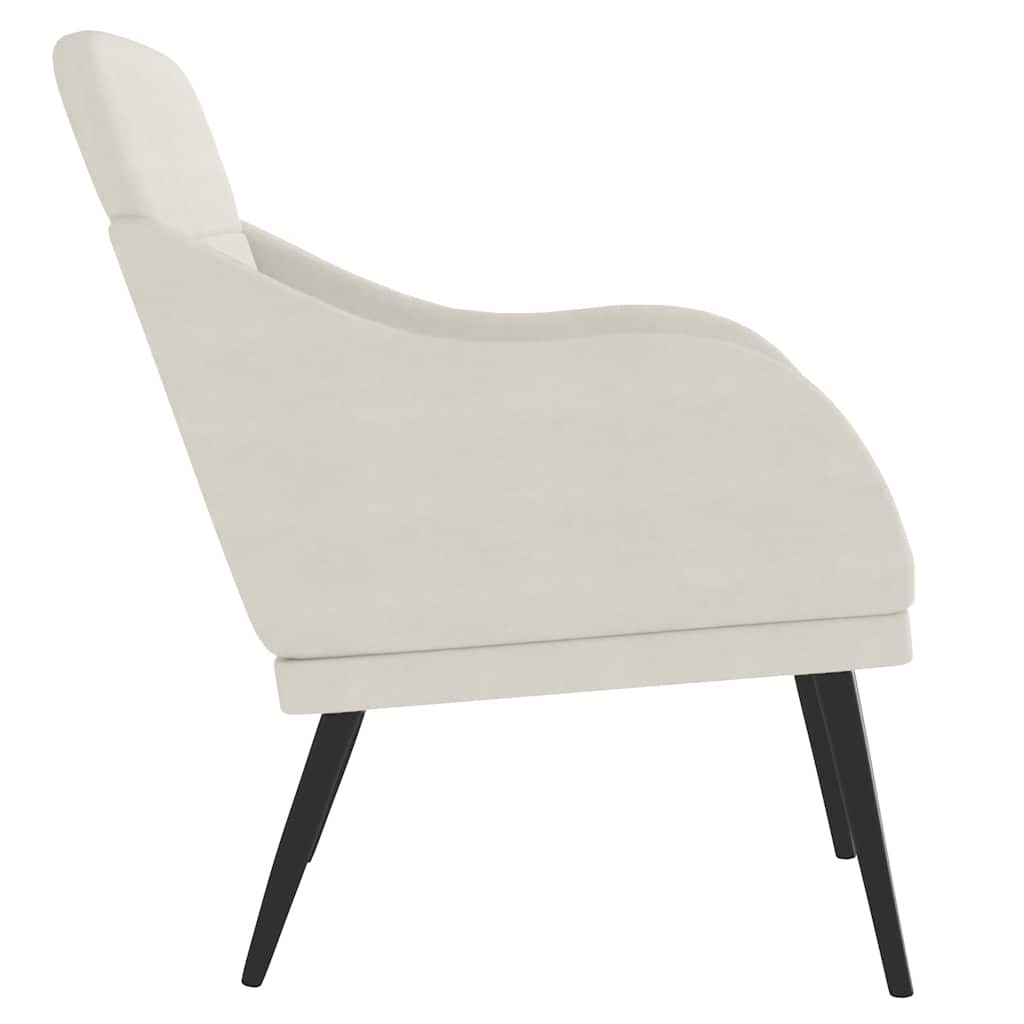Cadeira com apoio de braços 63x76x80 cm veludo cor creme