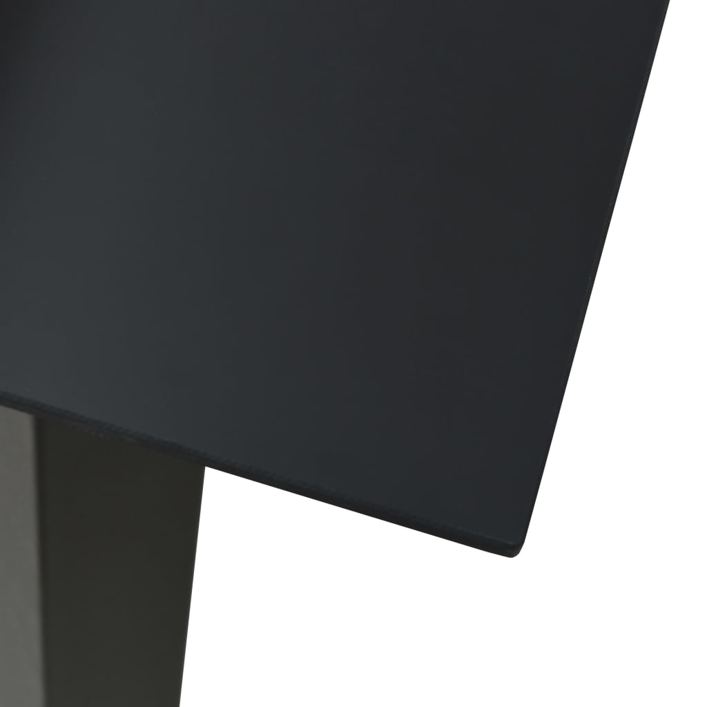 Mesa de jantar para jardim 150x80x74 cm aço e vidro preto