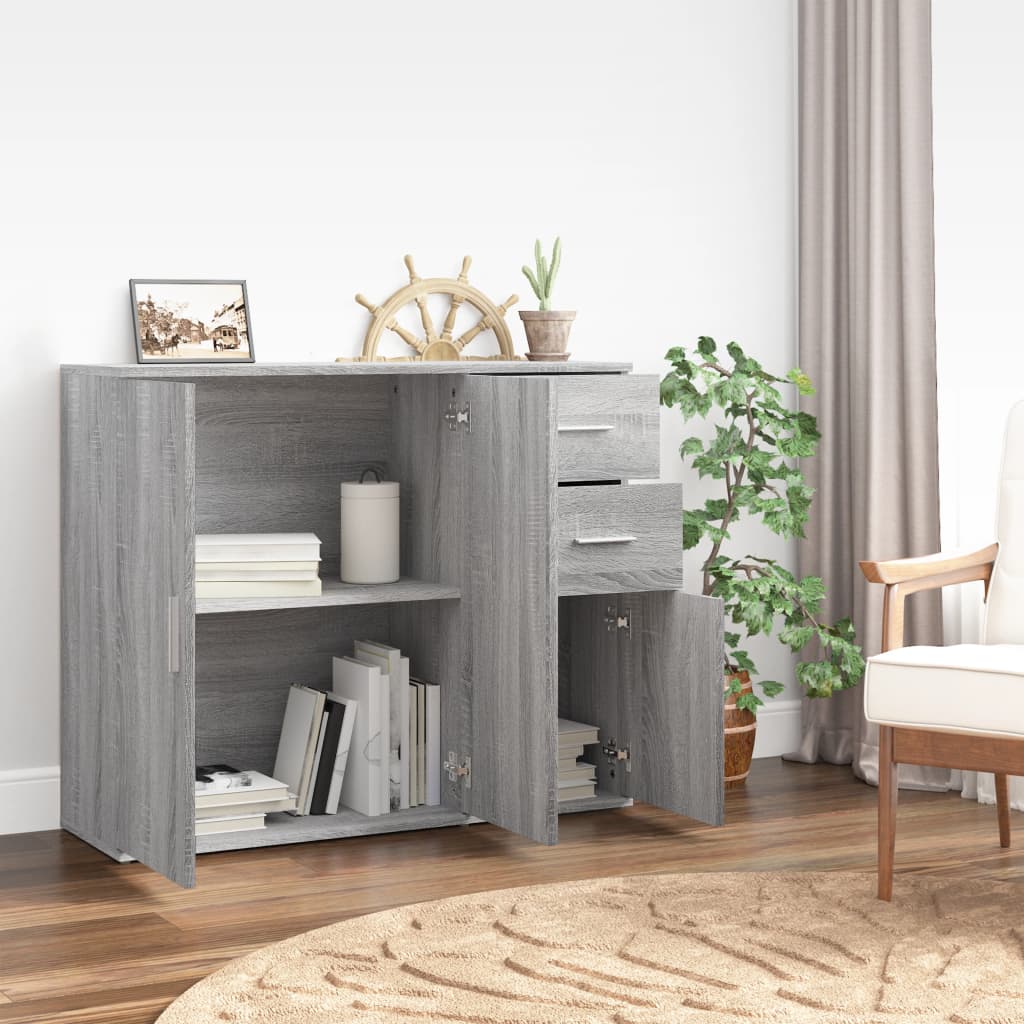 Aparador 91x29,5x75 cm derivados de madeira cinzento sonoma