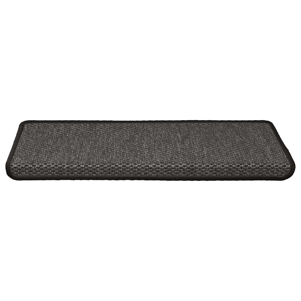 Tapetes escada adesivos aspeto sisal 30pcs 65x21x4 cm antracite