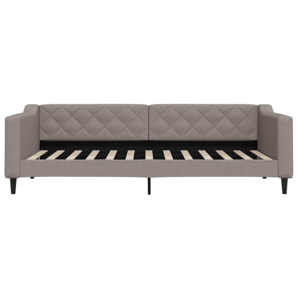Sofá-cama 90x200 cm tecido cinzento-acastanhado