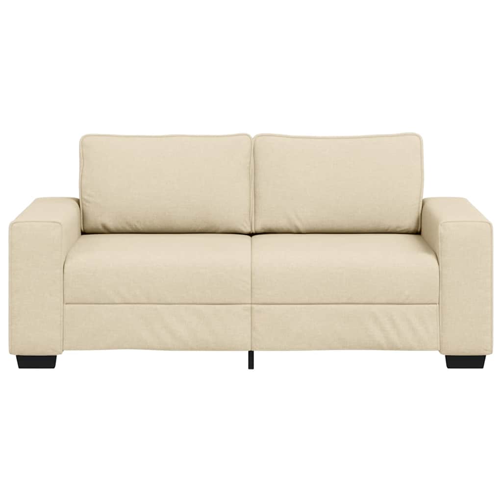 Sofá de 2 lugares, cor creme, 180x77x82 cm, em tecido
