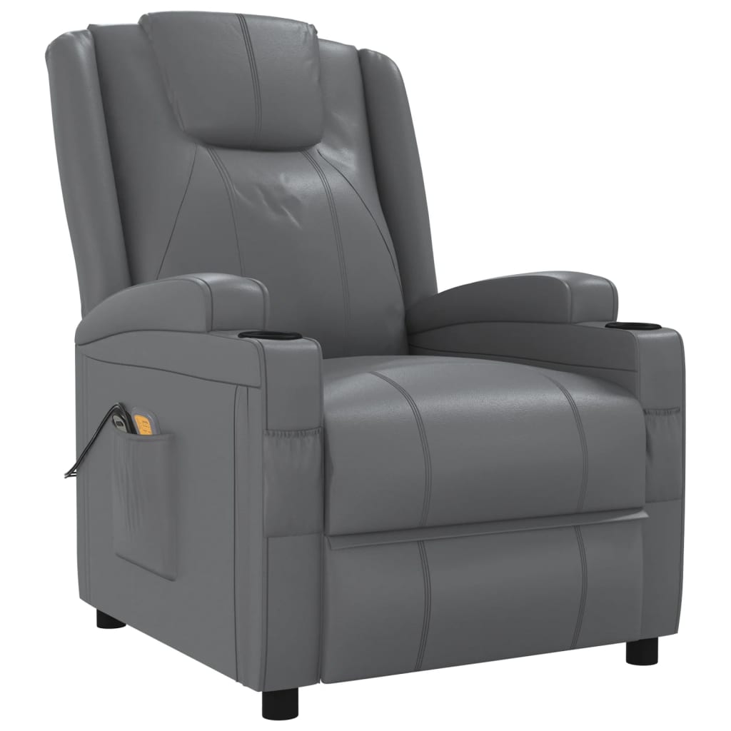 Poltrona elétrica de massagens couro artificial antracite