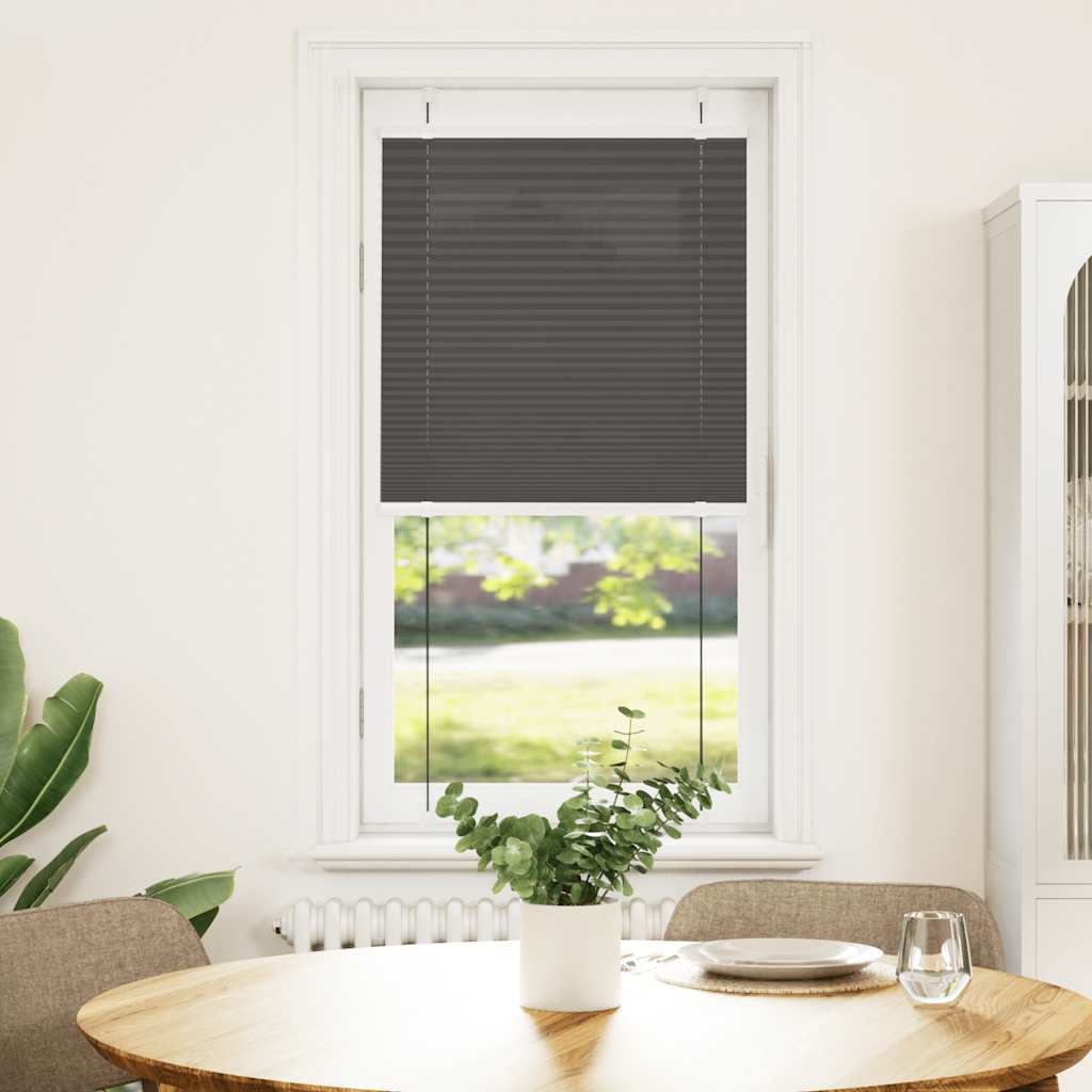 Preto plissada cega 65x150 cm largura tecido 64,4 cm poliéster