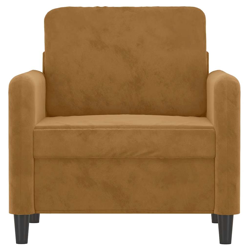 Poltrona 60 cm veludo castanho