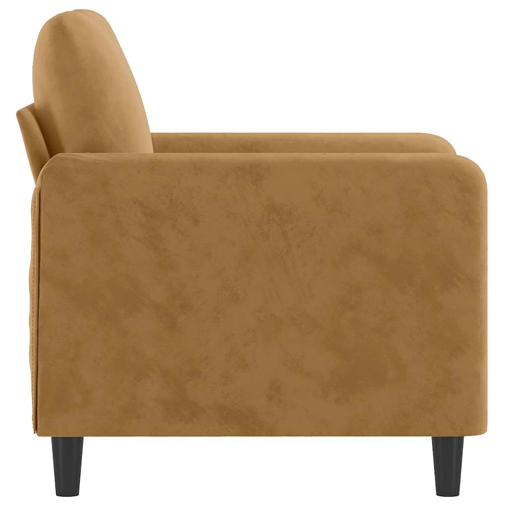Poltrona 60 cm veludo castanho