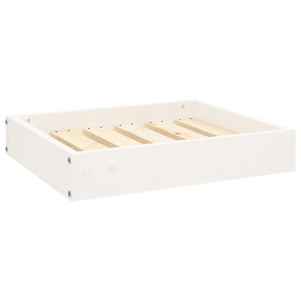 Cama para cães 51,5x44x9 cm madeira de pinho maciça branco