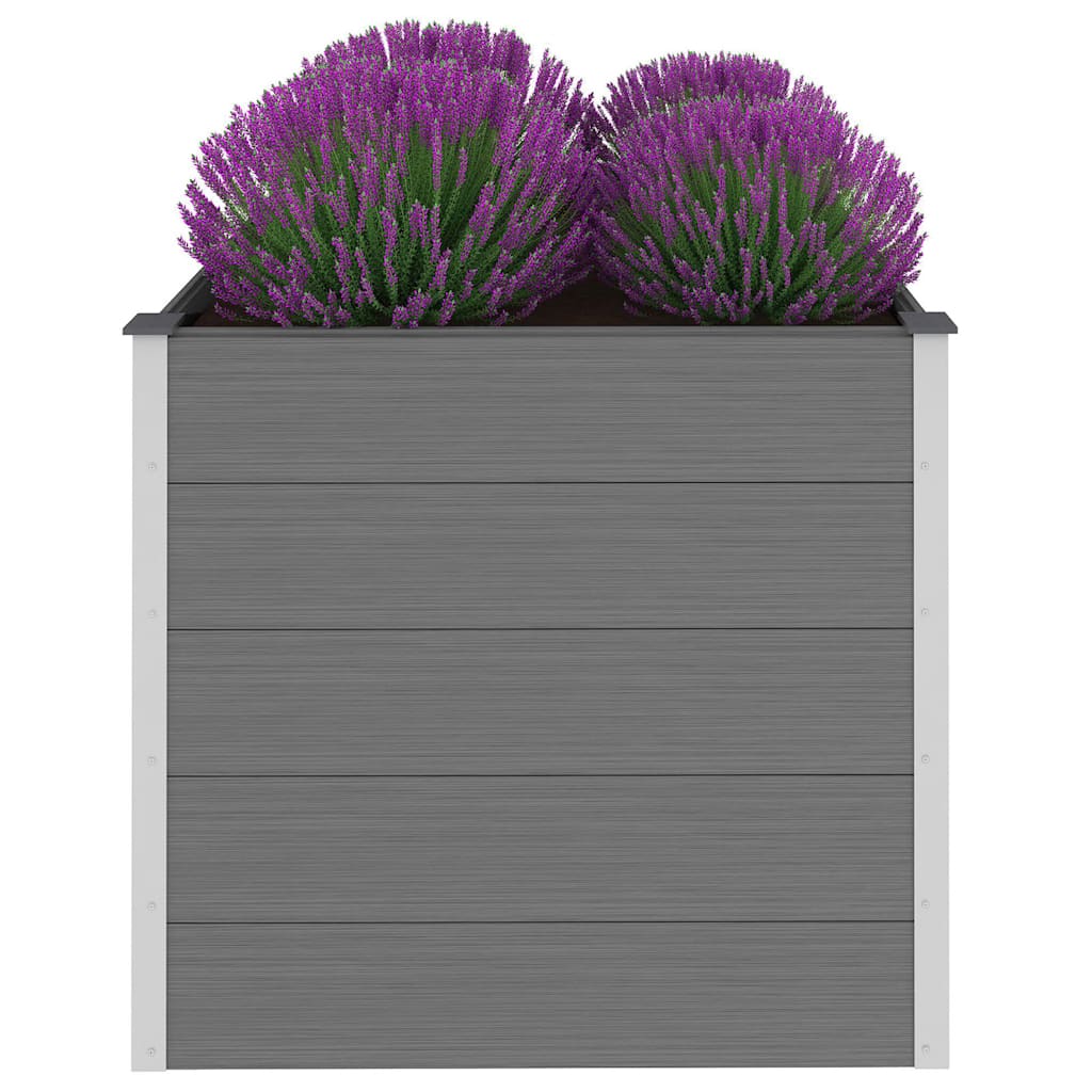 Canteiro elevado para jardim wpc 100x100x91 cm cinzento
