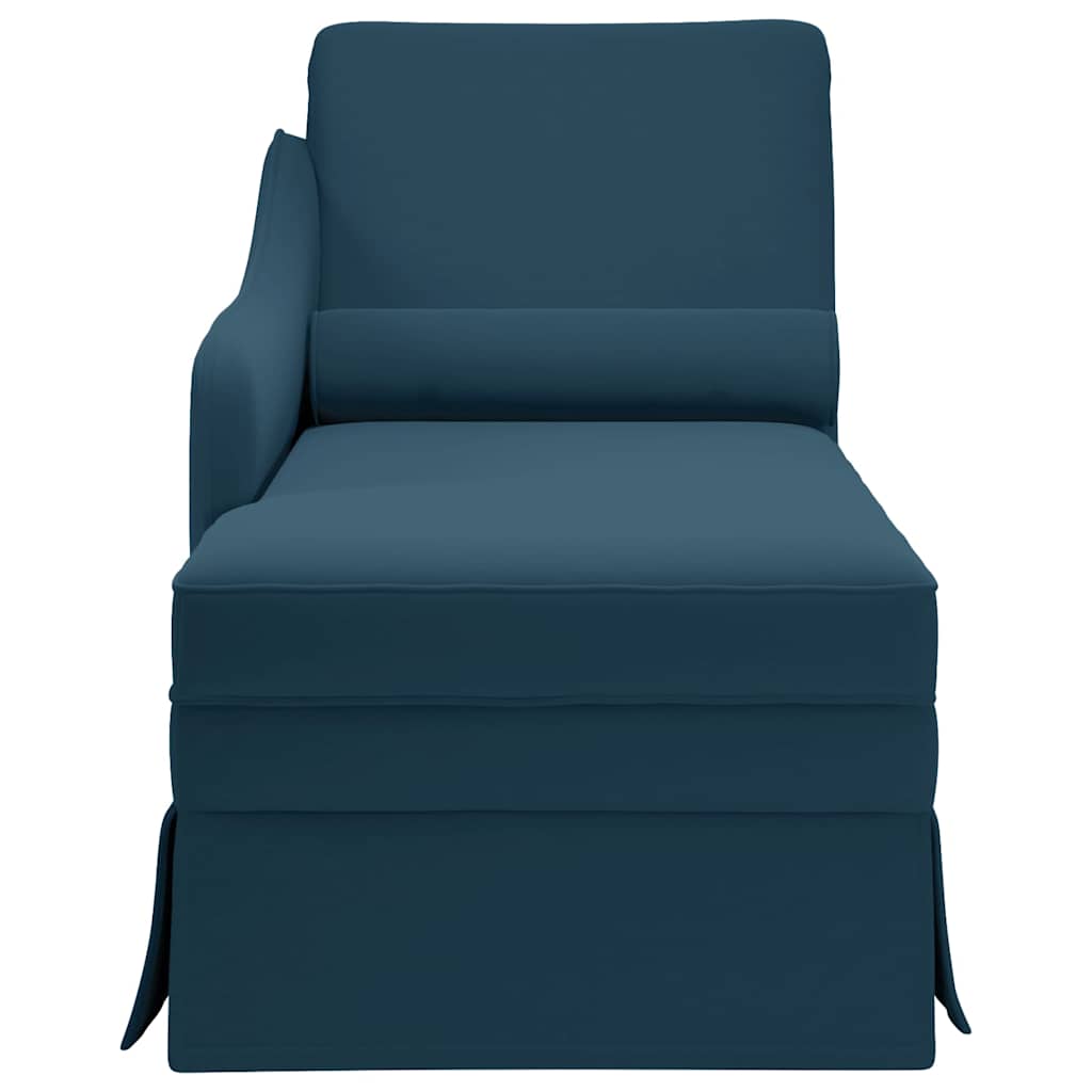 Chaise lounge c/ reforço/apoio de braços direito veludo azul