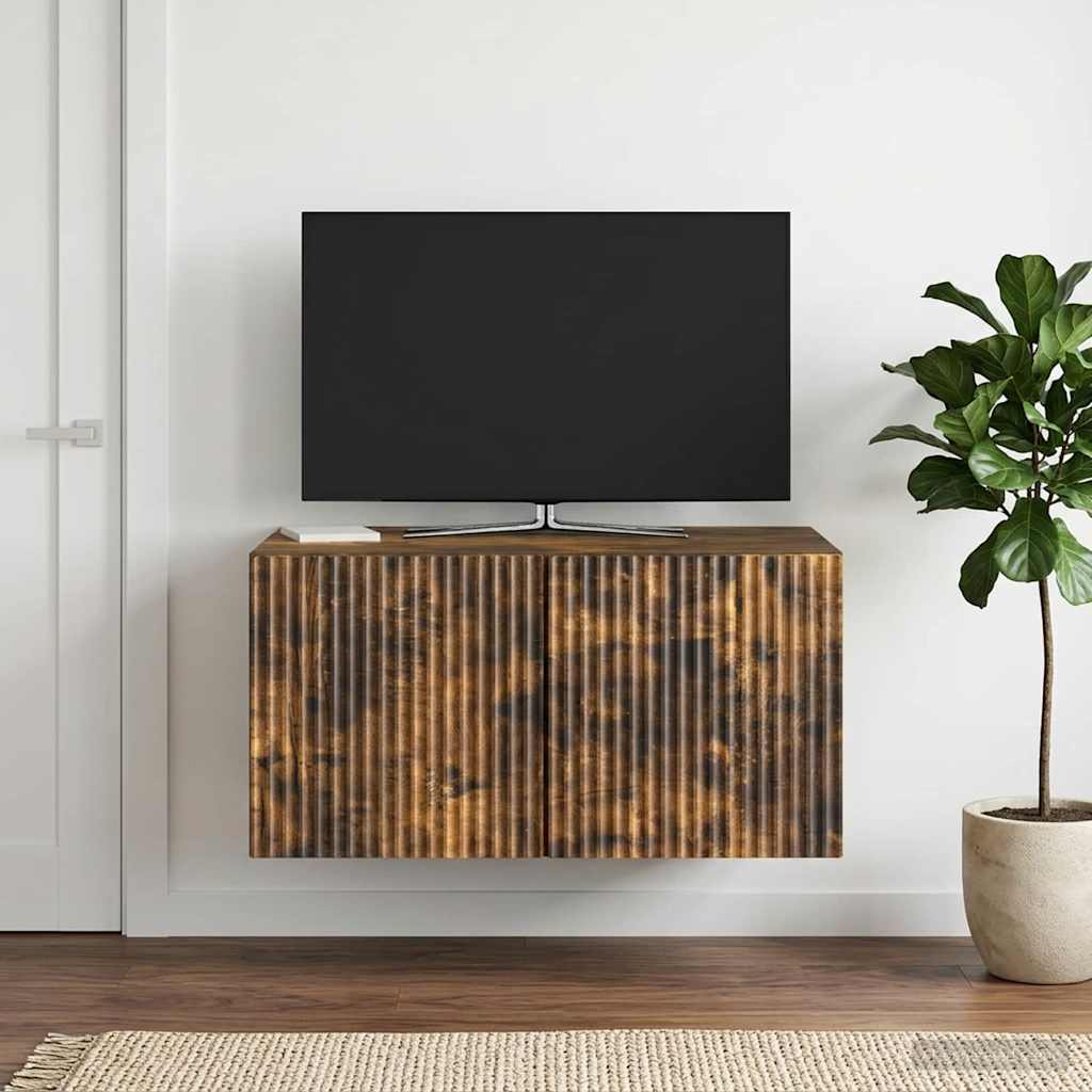 Gabinete de TV de parede carvalho fumado 59,5 x 41 x 30 cm
