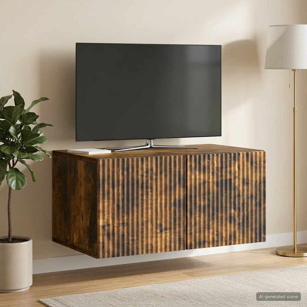 Gabinete de TV de parede carvalho fumado 59,5 x 41 x 30 cm