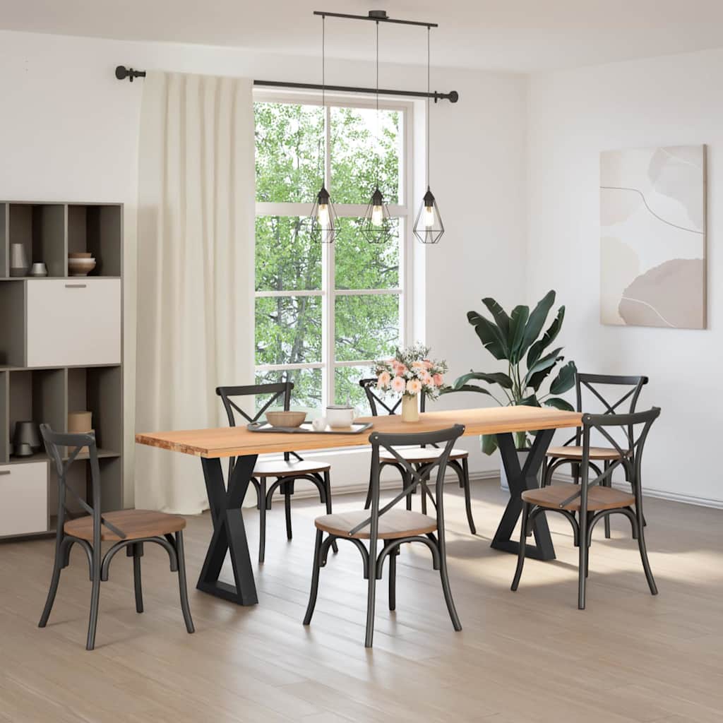 Pés para mesa de jantar 2 peças preto 60x(72-73,3) cm aço