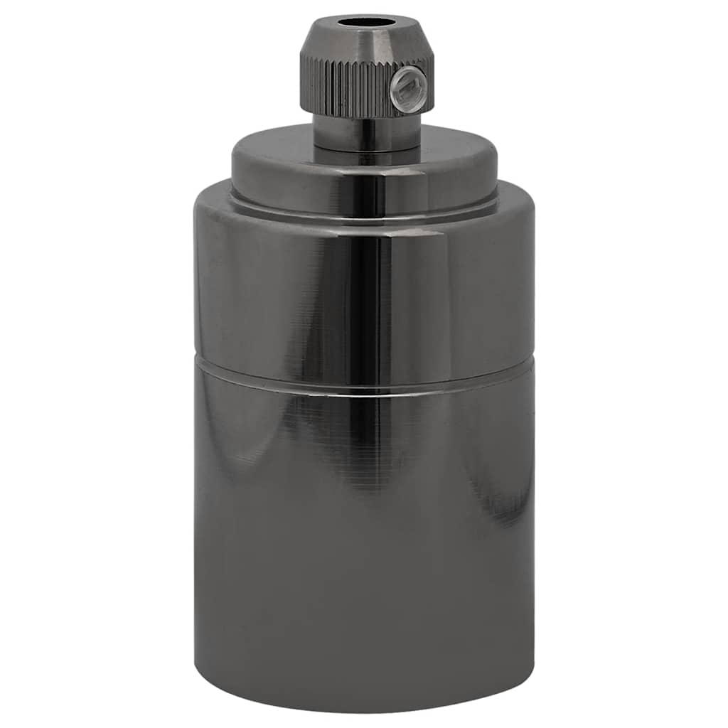Casquilhos de lâmpadas 2 pcs preto brilhante e27
