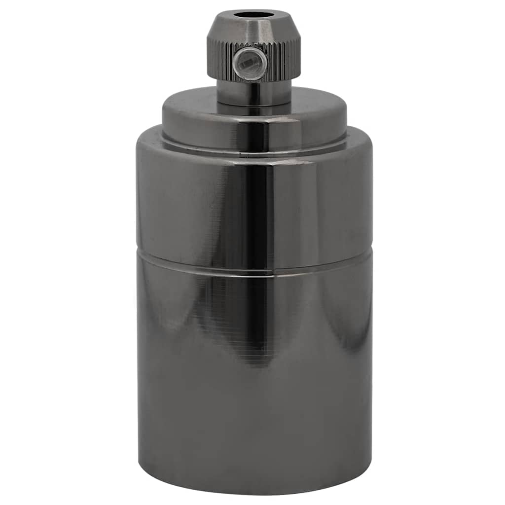 Casquilhos de lâmpadas 2 pcs preto brilhante e27