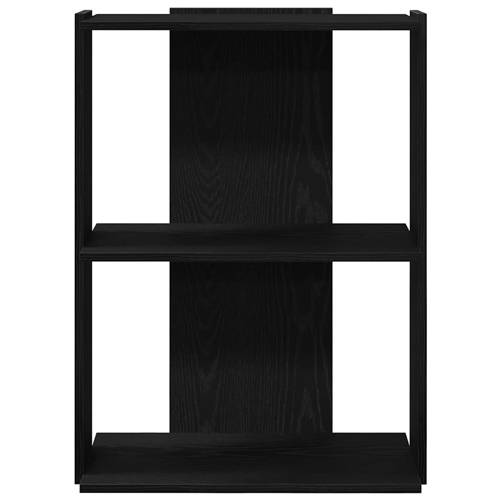 Estante de 3 níveis 60x30x80 cm madeira trabalhada preto