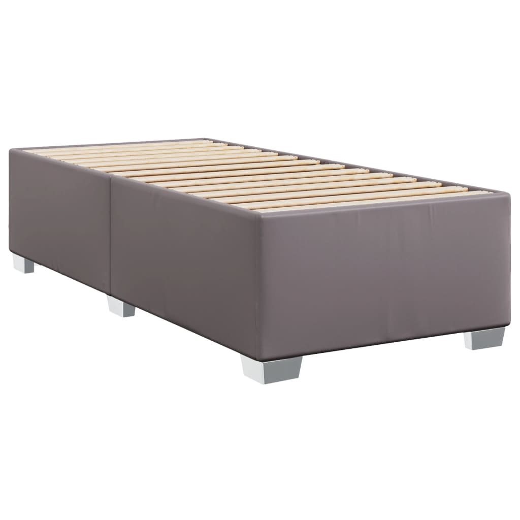 Estrutura de cama 80x200 cm couro artificial cinza