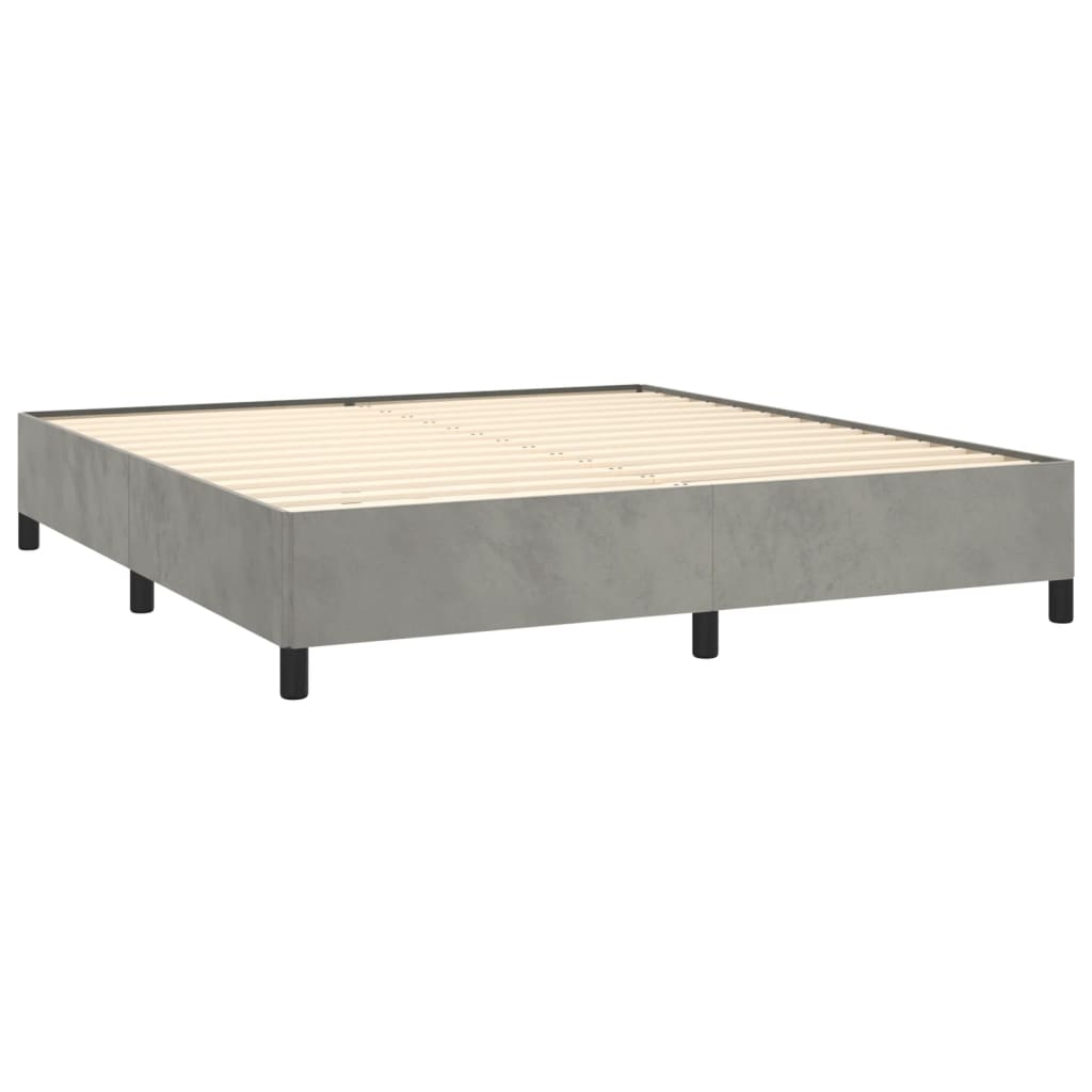 Estrutura de cama sem colchão 160x200 cm veludo cinzento-claro
