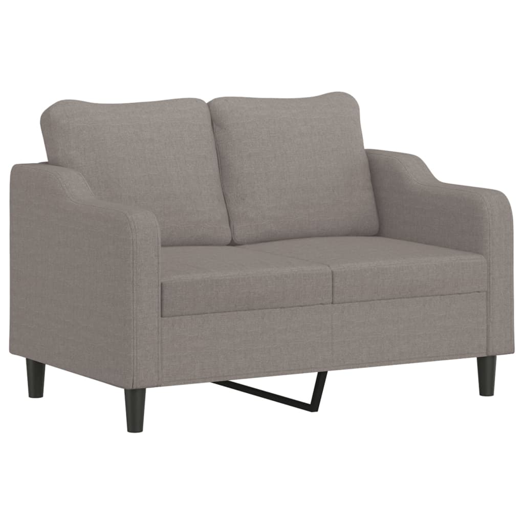 3 Pcs conjunto de sofás com almofadas tecido cinza-acastanhado