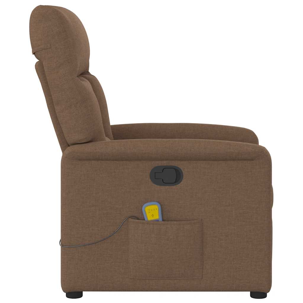Poltrona de massagens reclinável tecido castanho