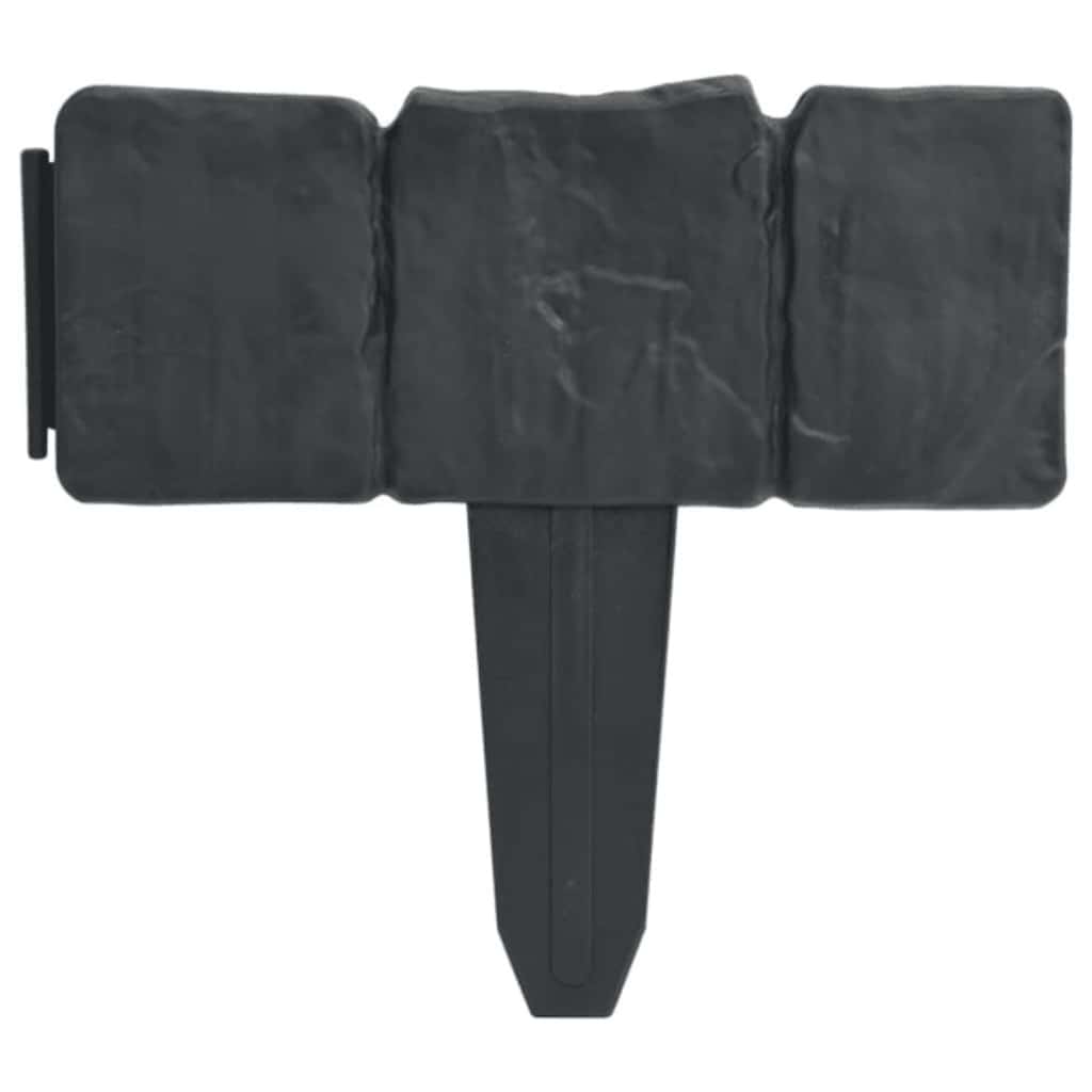 Cerca de jardim c/ aspeto de pedra plástico 41 pcs 10 m