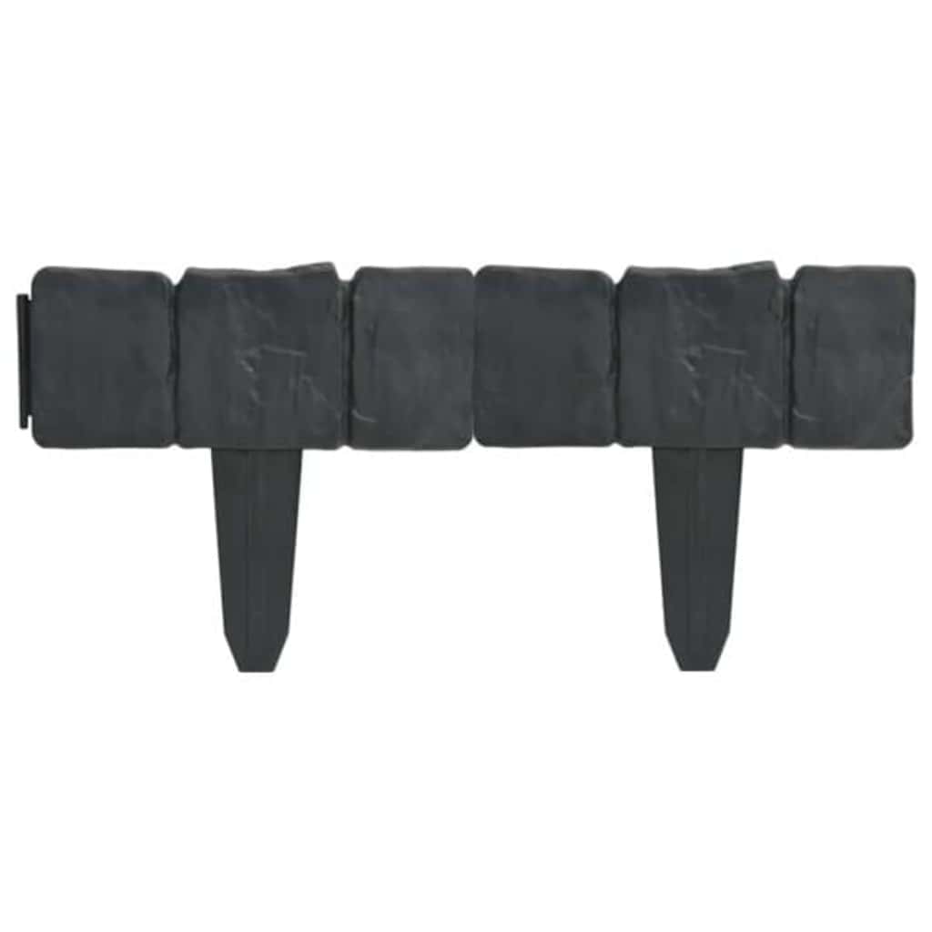 Cerca de jardim c/ aspeto de pedra plástico 41 pcs 10 m