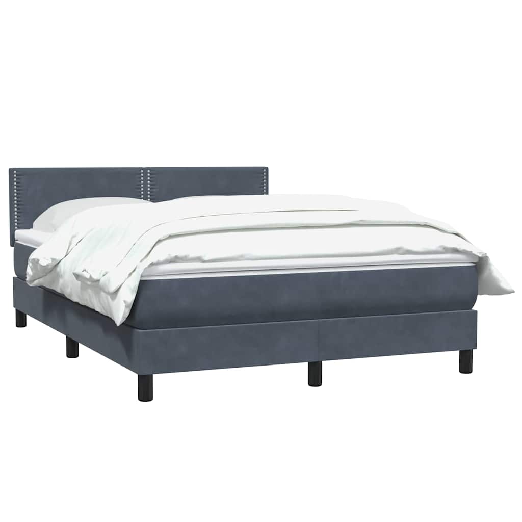 Cama com molas/colchão 160x210 cm veludo cinzento-escuro