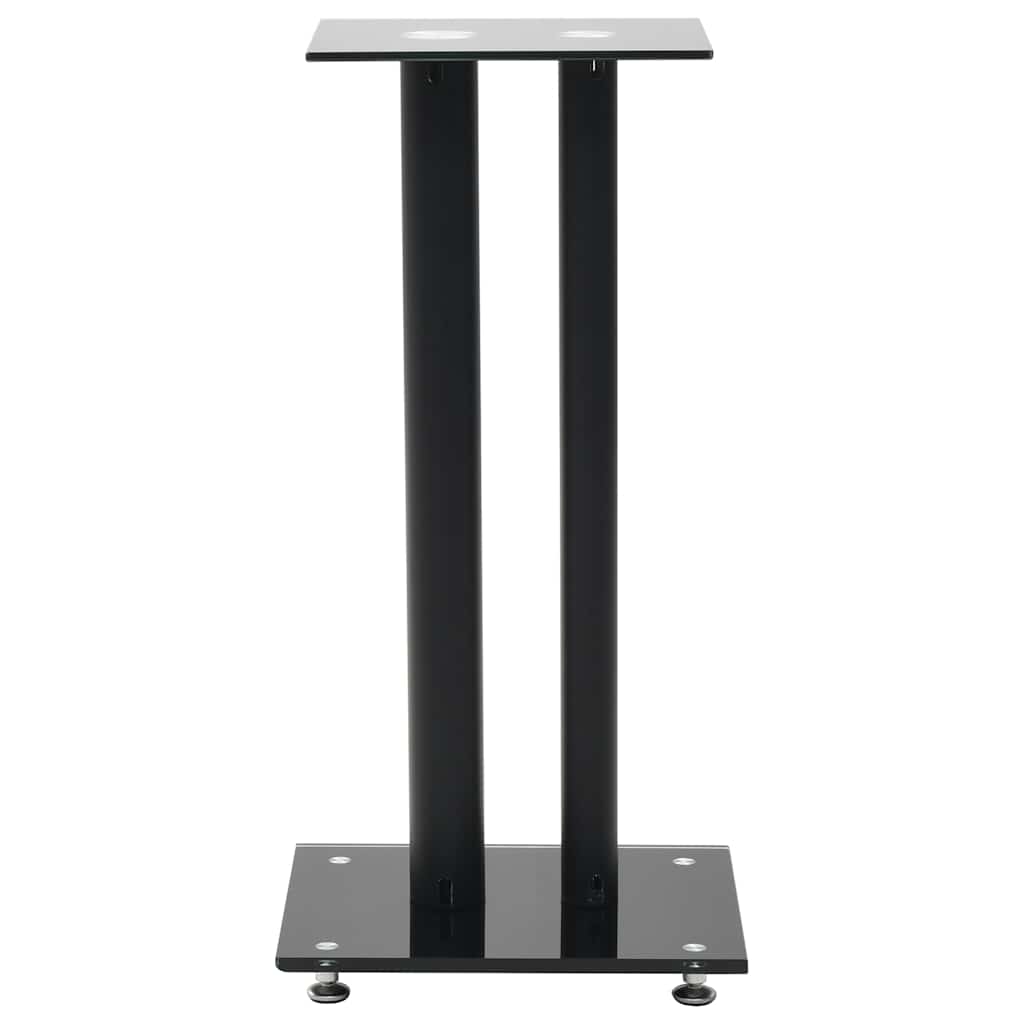 Suportes colunas 2 pcs vidro temperado design 2 pilares preto