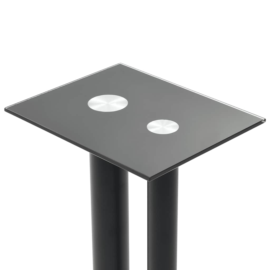 Suportes colunas 2 pcs vidro temperado design 2 pilares preto