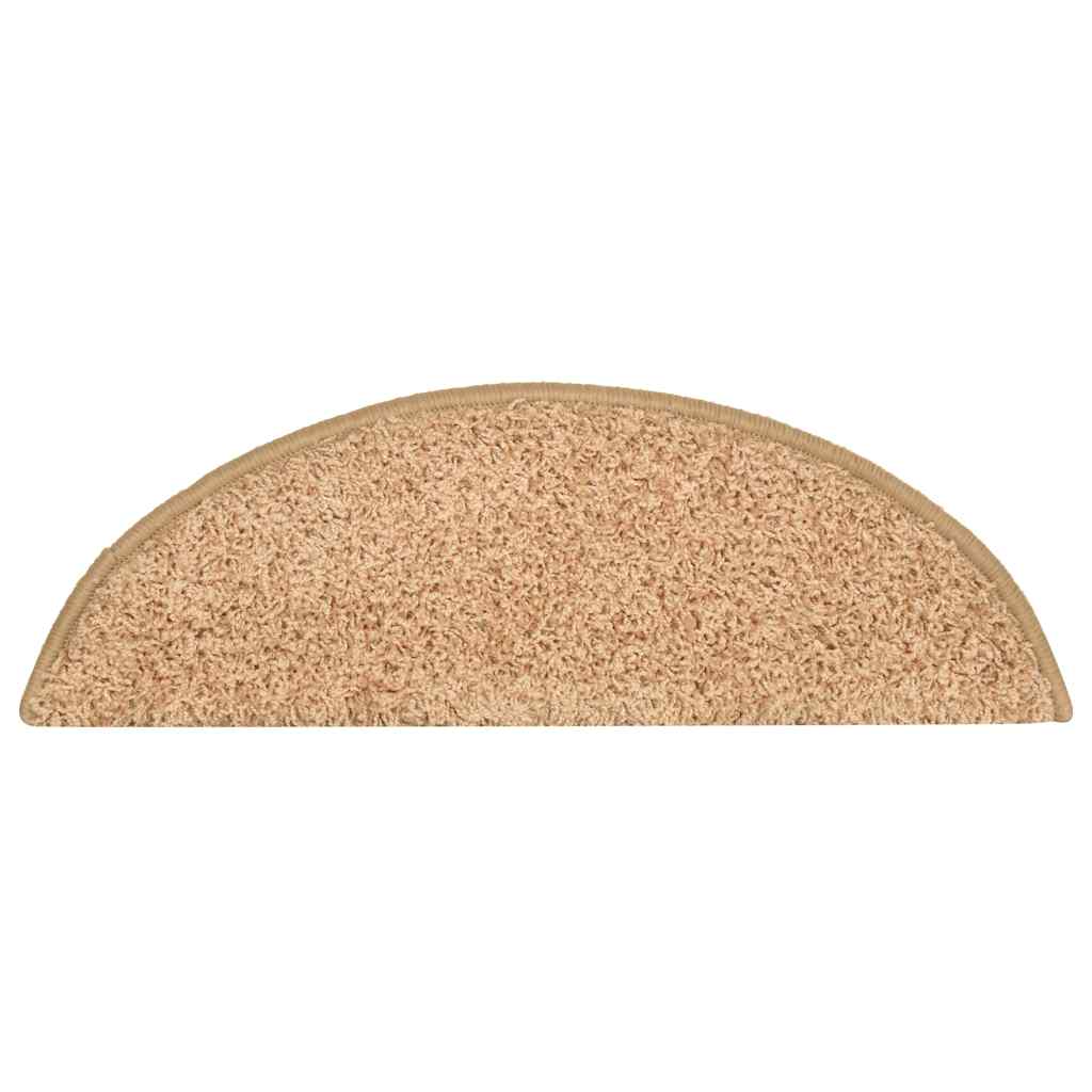 Tapetes de escada 30 peças 56x17x3 cm dourados semicirculares