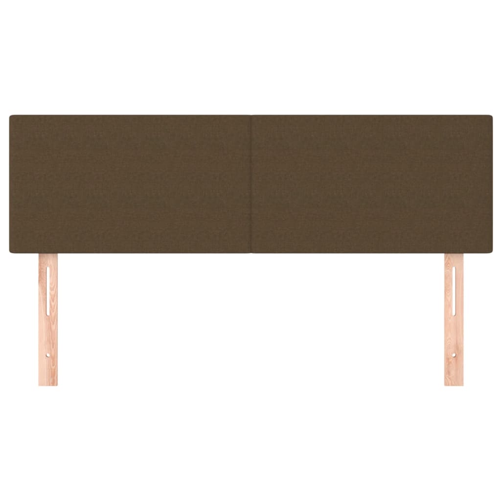 Cabeceiras castanho-escuro 144x5x78/88 cm tecido