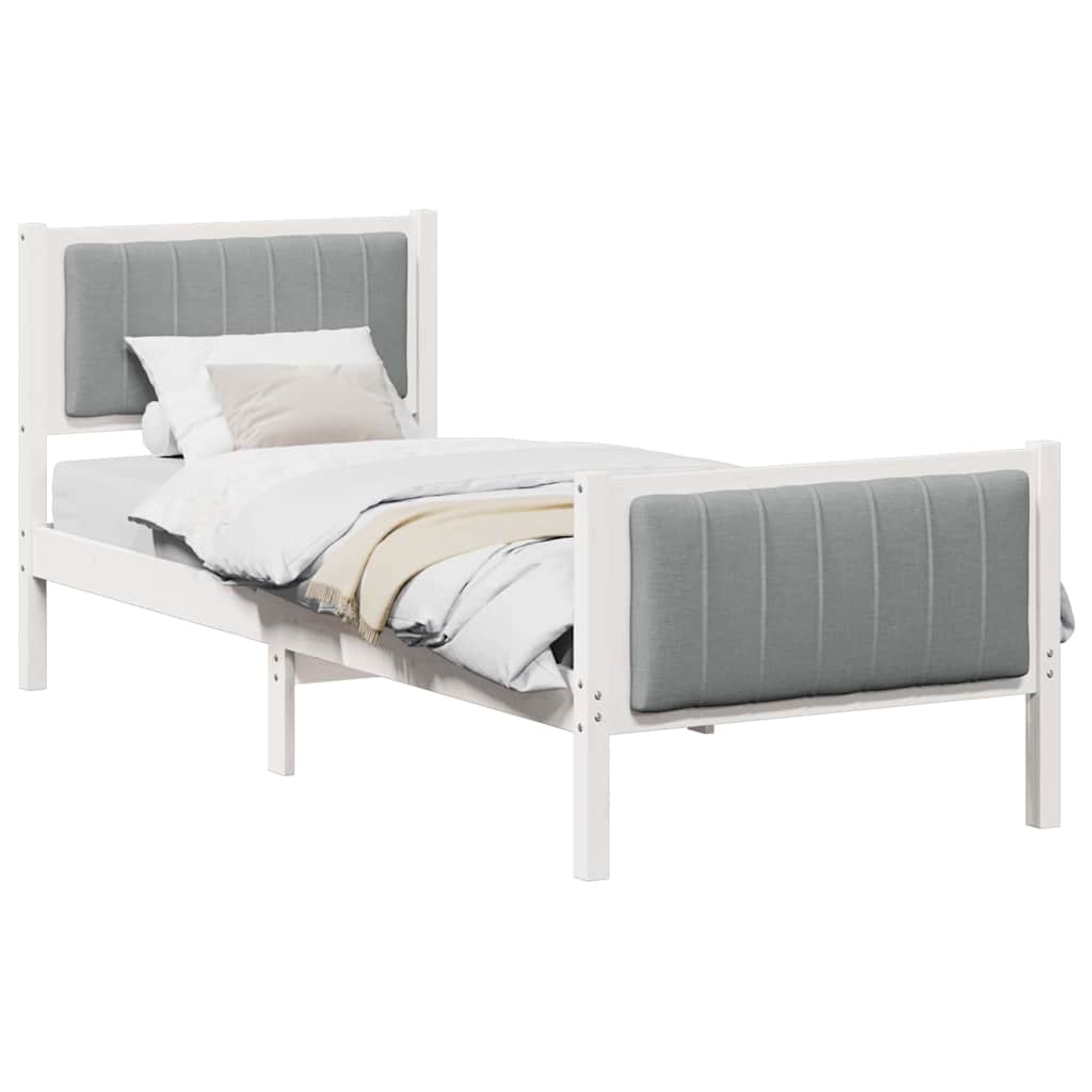 Estrutura da cama branco e cinza claro 80 x 200 cm