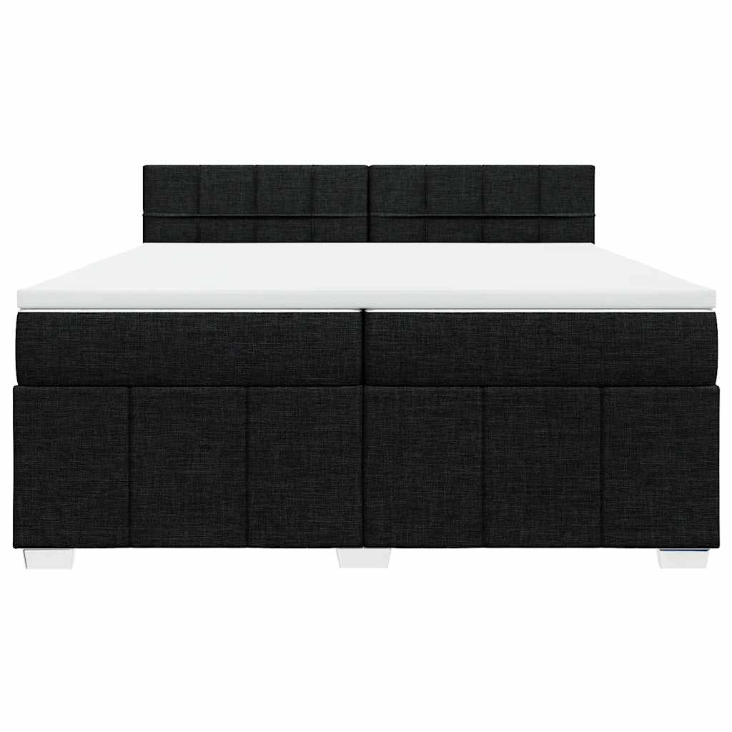 Cama com molas/colchão 200x200 cm tecido preto
