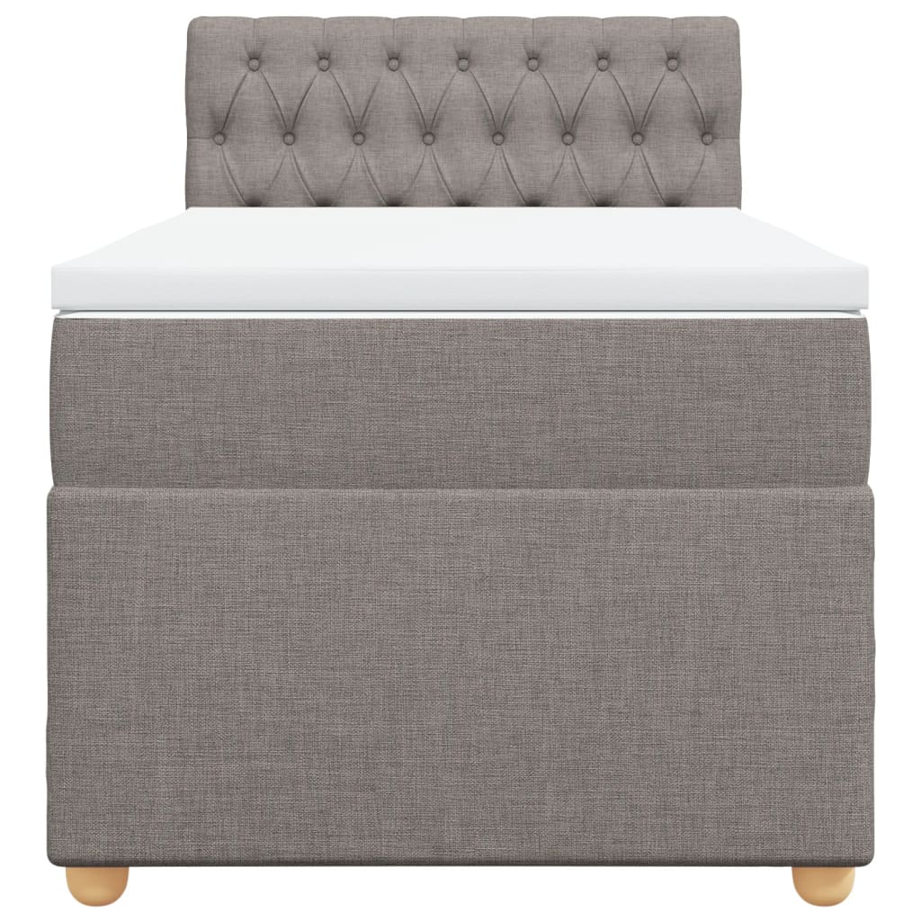 Cama com molas/colchão 90x190 cm tecido castanho-acinzentado
