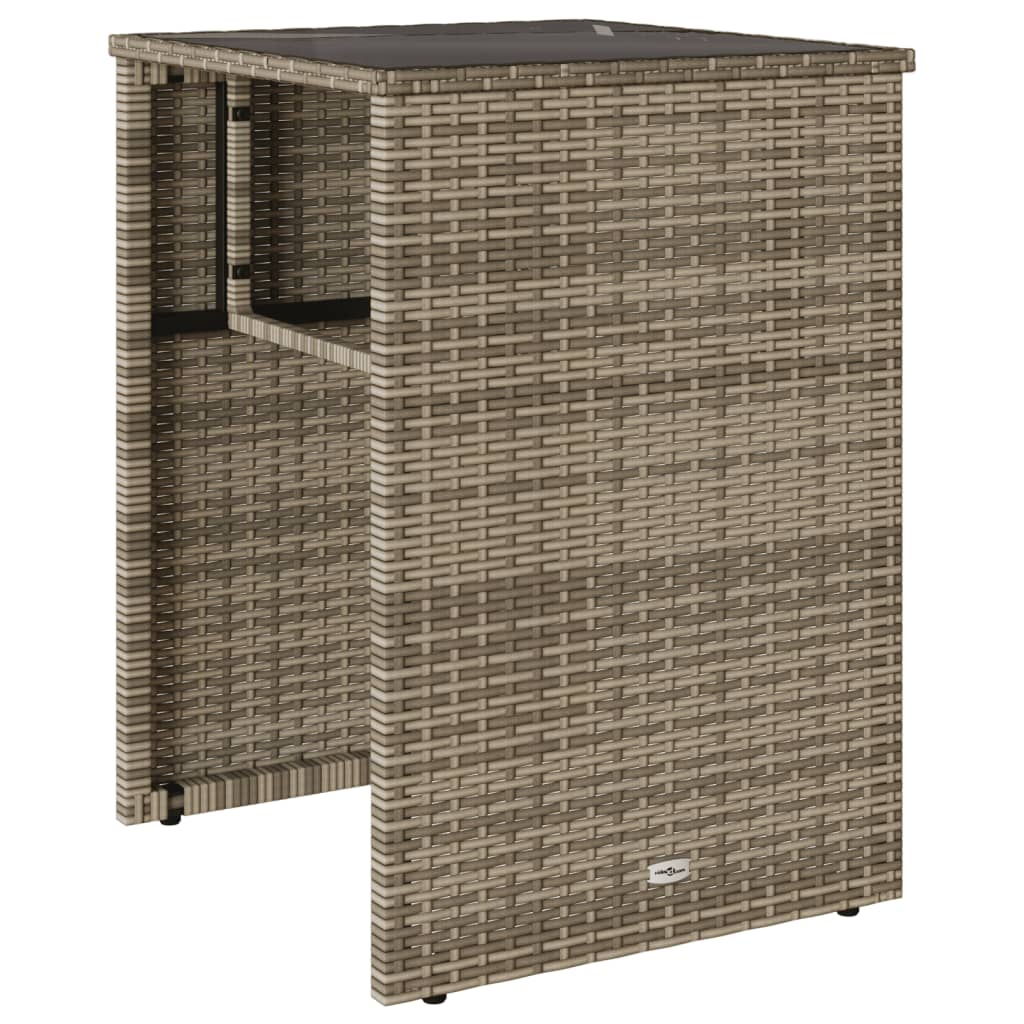 3 Pcs conjunto bistrô com almofadões vime PE bege
