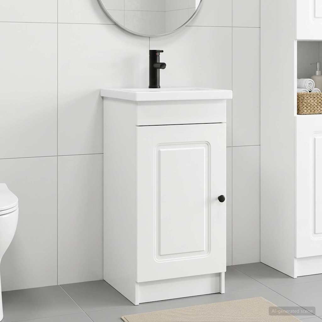 Gabinete de banheiro com pia branco 42 x 40 x 84,5 cm
